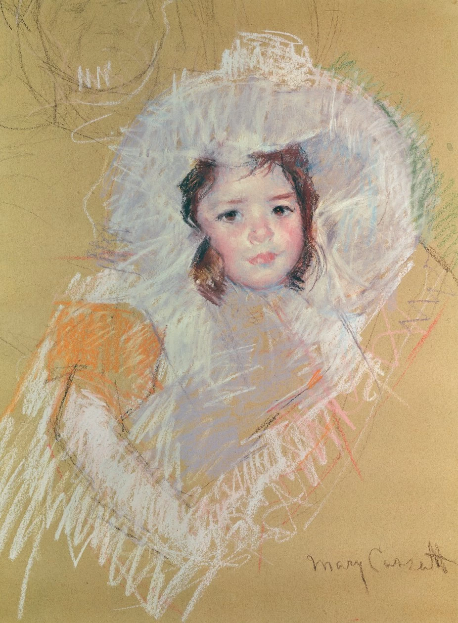 Mary Cassatt - Busto di una ragazza o Margot Lux con un grande cappello